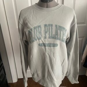 Club Pilates Women's Light Sage Graphic Crewneck Sweatshirt